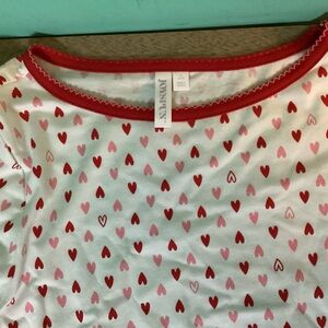 Long Sleeve Heart Print Top - Red and Pink NWT Size  Small Giveaway